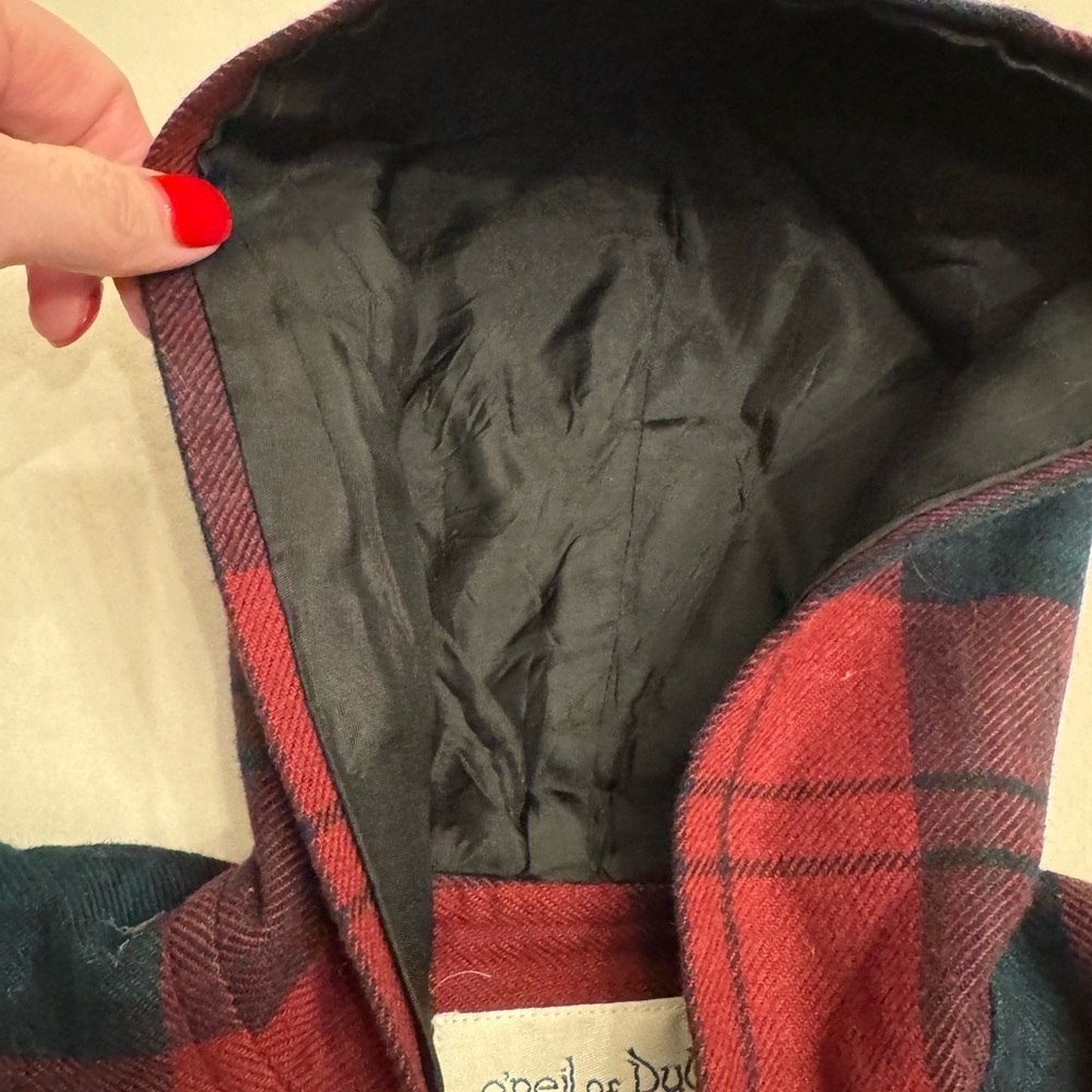 O’Neil of Dublin Wool Blend Girl’s Plaid Hooded Cape Poncho, sz S - Picture 7 of 14